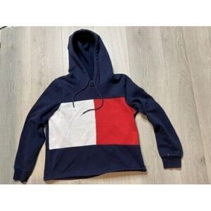 Vintage Tommy Hilfiger Flag Colorblock‎ Hoodie Classic Y2K Sweatshirt Womens Med